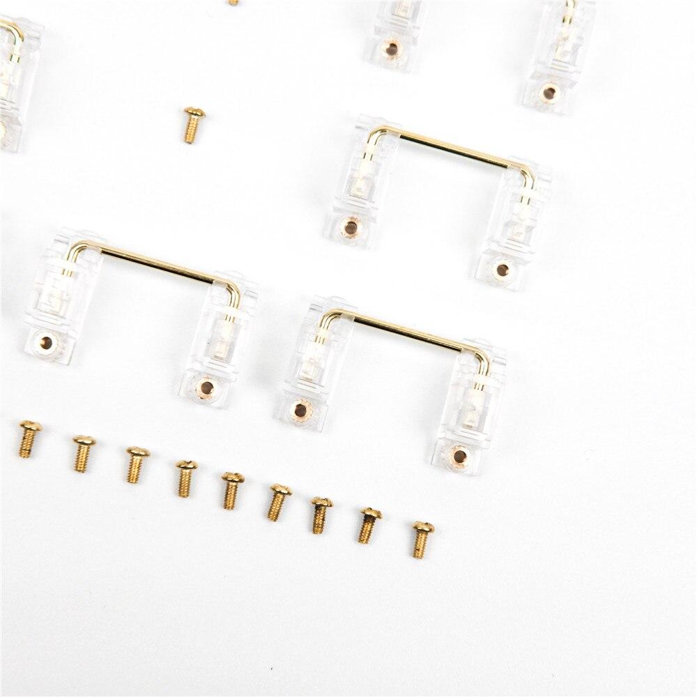 Transparent Gold-Plated Screw Stabilizer - Diykeycap