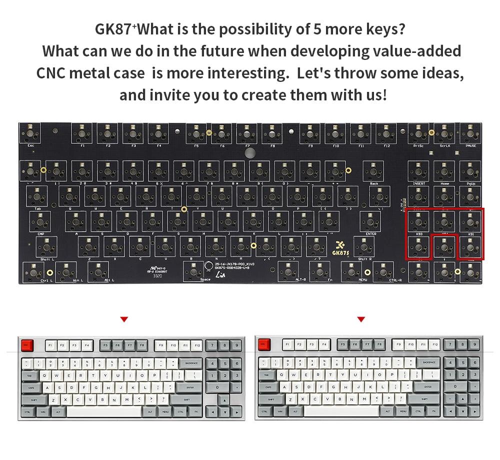 GK87X/XS Bluetooth Mechanical Keyboard Kit - Diykeycap