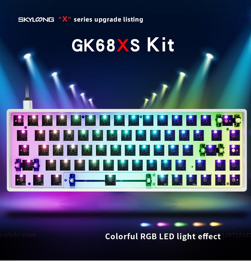 GK68XS Geek Mechanical Keyboard Kit - Diykeycap