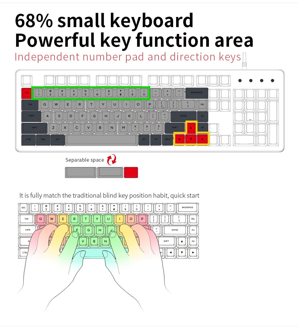 GK68XS Geek Mechanical Keyboard Kit - Diykeycap