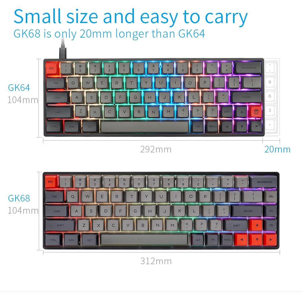 GK68XS Geek Mechanical Keyboard Kit - Diykeycap